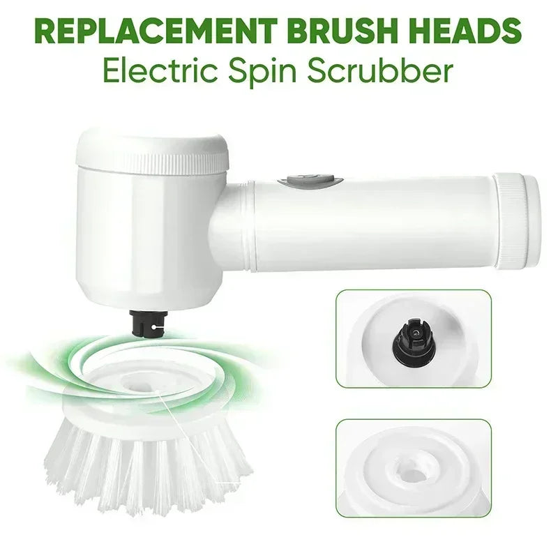Electric Spin Scrubber Cordless Spin Scrubber with 5 Replaceable Brush Heads Electric Cleaning Brush Cleaning Tools